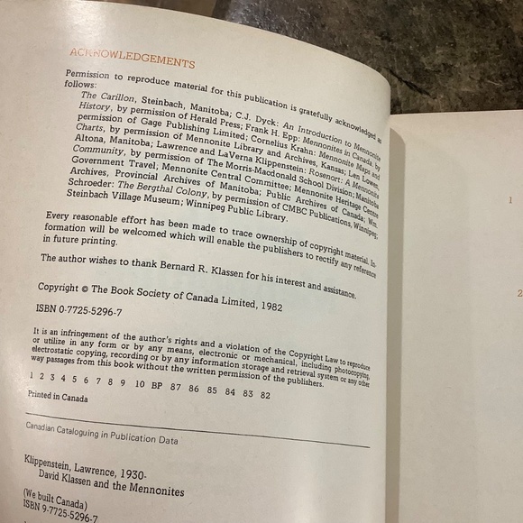 Mennonites Canadian History Book - Picture 7 of 12